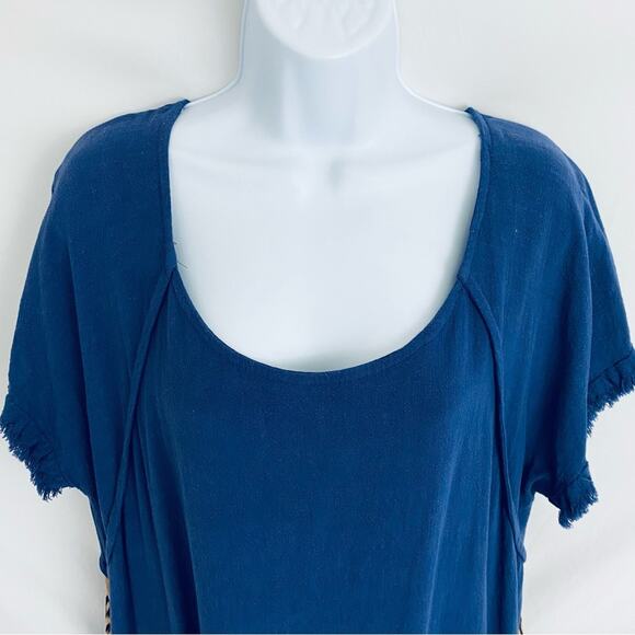 Blue and Leopard Print Women's Dress - Picture 2 of 10